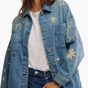 We The Free - Free People - Madison City Star Embroidered Denim Jacket